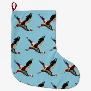 Vintage Zuid-Afrikaanse Gekroonde Kraanvogel Vlieg Grote Kerstsok