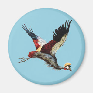 Vintage Zuid-Afrikaanse Gekroonde Kraanvogel Vlieg Magneet