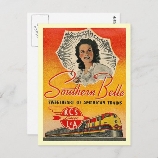 Vintage Zuid-Belle Train Briefkaart (Voorkant / Achterkant)