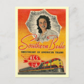 Vintage Zuid-Belle Train Briefkaart (Voorkant)