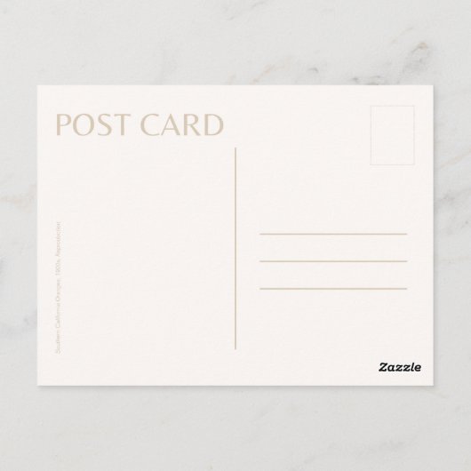 Vintage Zuid-Californië Sinaasappel Briefkaart (Achterkant)