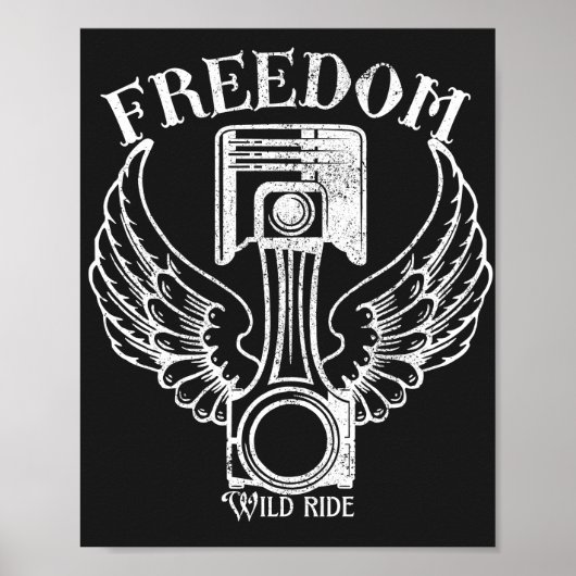 vintage zuiger retro vleugels zuiger poster (Voorkant)