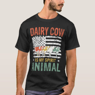 Vintage Zuivelkoe Is Mijn Geest Dier Amerikaanse V T-shirt