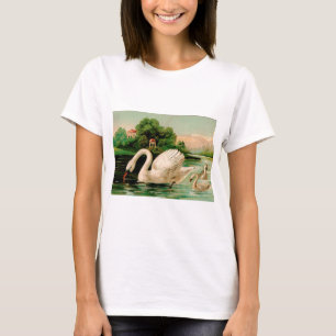 Vintage Zwaan in het Meer T-shirt