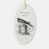 Vintage zwaluw vogel keramisch ornament (Rechts)