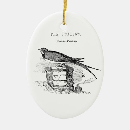 Vintage zwaluw vogel keramisch ornament (Voorkant)