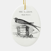 Vintage zwaluw vogel keramisch ornament (Achterkant)