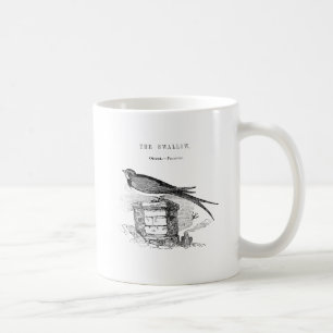 Vintage zwaluw vogel koffiemok