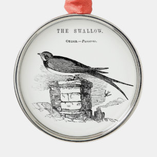 Vintage zwaluw vogel metalen ornament