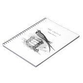 Vintage zwaluw vogel notitieboek (Linkerzijde)