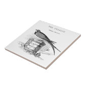 Vintage zwaluw vogel tegeltje (Zijkant)