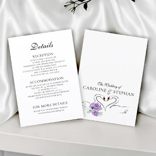 Vintage Zwanen Liefdesverhaal Details Kaart