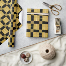 Vintage zwart en gouden Bufallo ruitpatroon