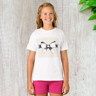 Vintage Zwart en Witte Lint Boog T-shirt