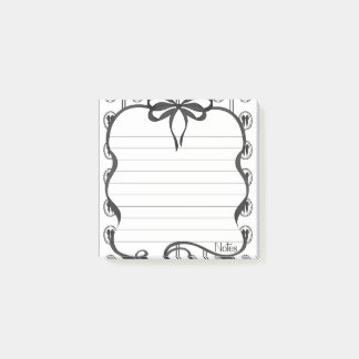 Vintage Zwart lint Notities 3x3 plaknotitieblok Post-it® Notes