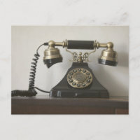 Vintage Zwart Messing Draaischijftelefoon