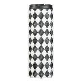 vintage zwart-wit schaakbord monogram thermosbeker (Achterkant)