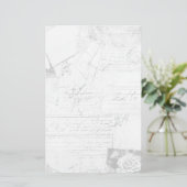 Vintage Zwart & Wit Shabby Chic Briefpapier (Staand voorkant)