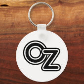 Vintage zwart-wit sprookje van de Tovenaar van Oz Sleutelhanger (Voorkant)