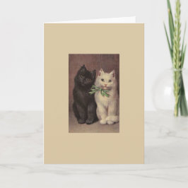 Vintage Zwarte Kat en de Witte Kaart van de Nota