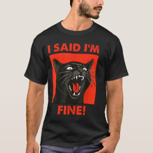 Vintage Zwarte Kat Ik Zei Dat Het Goed Gaat Katten T-shirt