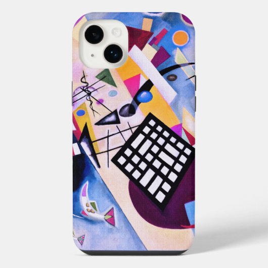 Vintage Zwarte Raster - Kandinsky Abstracte Kunst iPhone Hoesje (Achterkant)