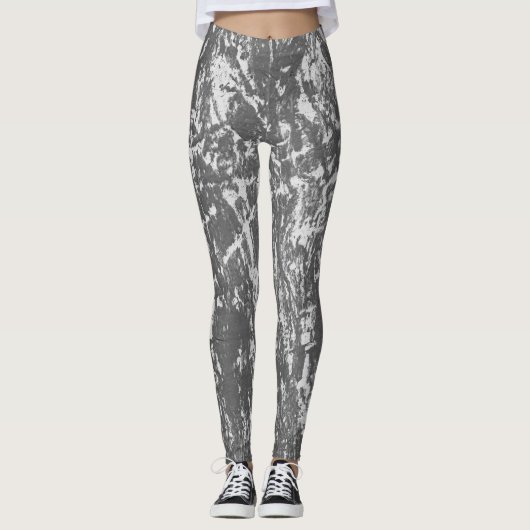 Vintage Zwarte & Witte Leggings (Voorkant)