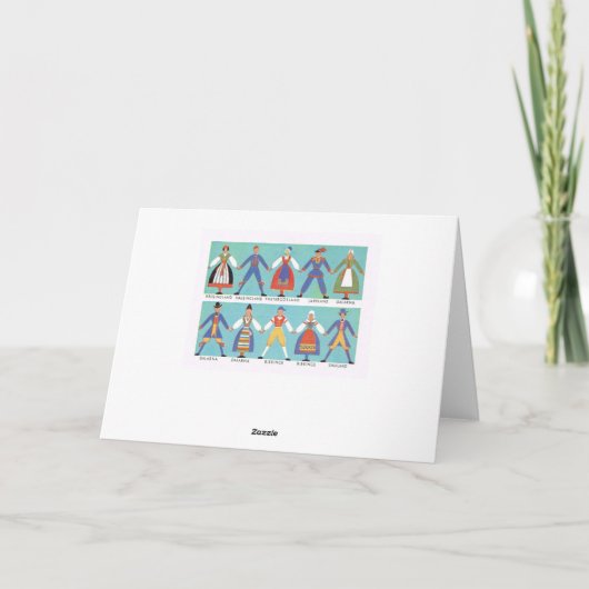 Vintage Zweedse regionale kostuums Kaart (Achterkant)