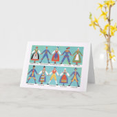 Vintage Zweedse regionale kostuums Kaart (Gele Bloem)