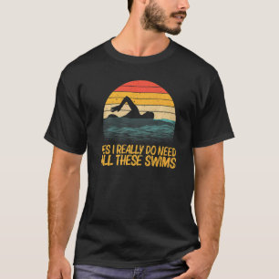 Vintage Zwemmen Voor Mannen Vrouwen Zwemmer Zwemme T-shirt
