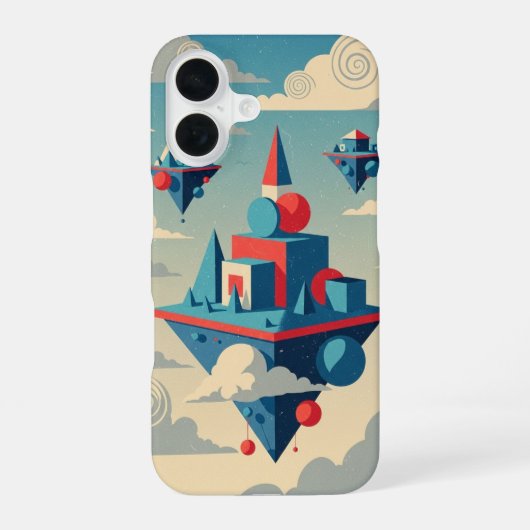 Vintage Zwevende Eilanden iPhone 16 Hoesje (Achterkant)