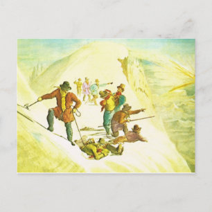 Vintage Zwitserland, berg het beklimmen Briefkaart