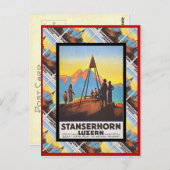 Vintage Zwitserland, Luzerne, Stanzerhorn Briefkaart (Voorkant / Achterkant)