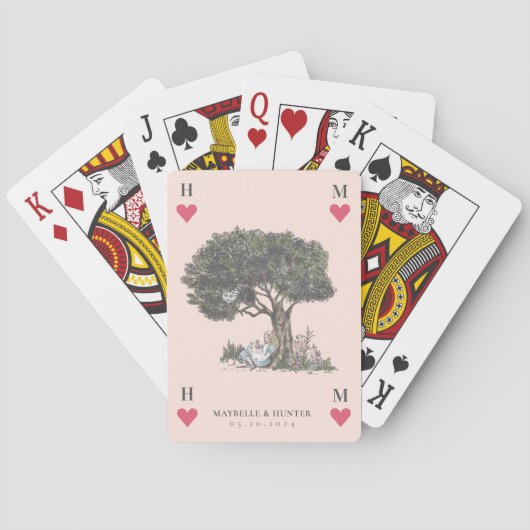 VintageAlice in het Wonderland Heart Pokerkaarten (Achterkant)