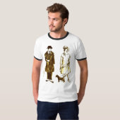 VINTAGED Mannen basic Ringer T-shirt (Voorkant volledig)