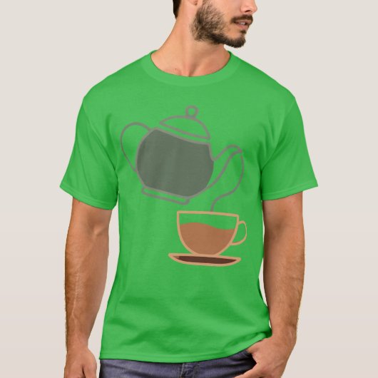 Vintageea Kettle and Cup Silhouette vintage T-shirt (Voorkant)