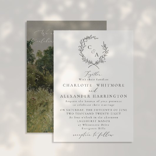 VintageField, Foliage Wreath, Fine Art geïnspireer Kaart