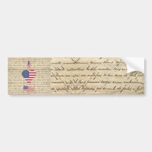 VintageI hart-Amerika Bumpersticker (Voorkant)