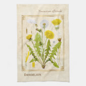 Vintagel Kruidengele Dandelion Bloemflacon Theedoek (Verticaal)