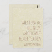VintageLove - het Citaat van William Shakespeare - Briefkaart (Voorkant / Achterkant)