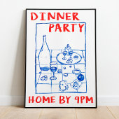 Vintager Dinner Party Bar Cart Poster