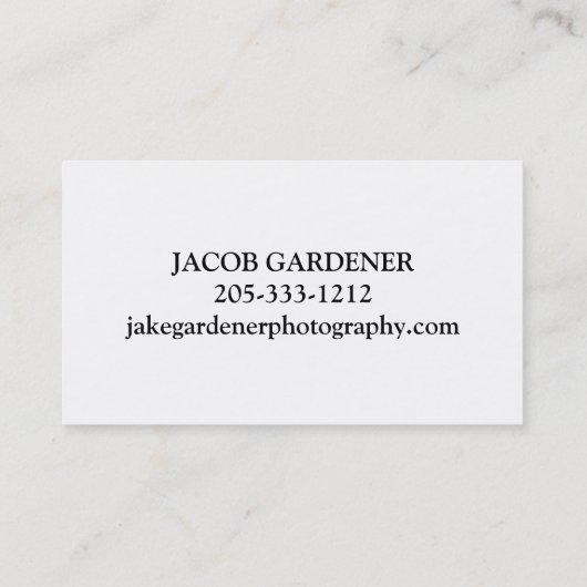 Vintages camera fotograaf Visitekaartje (Achterkant)