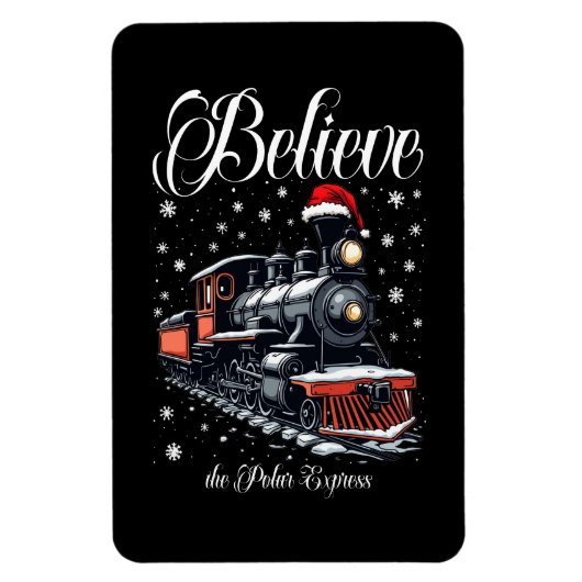 Vintages geloven in kersttrein magneet (Verticaal)