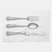 Vintages keukenhanddoek voor vork, lepel, mes (Horizontaal)
