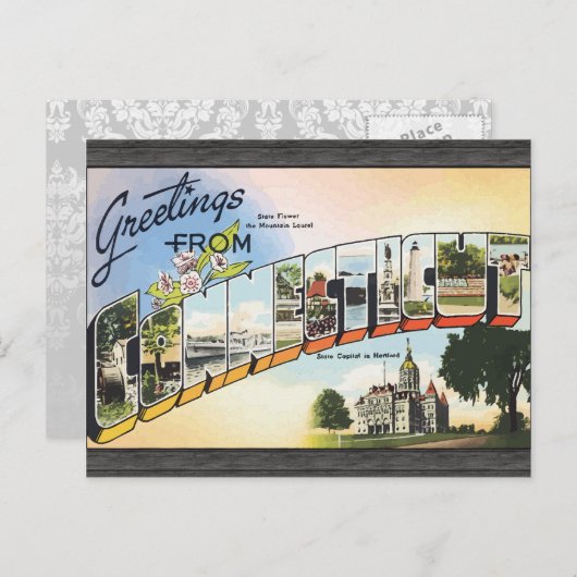 Vintages uit Connecticut Briefkaart (Voorkant / Achterkant)