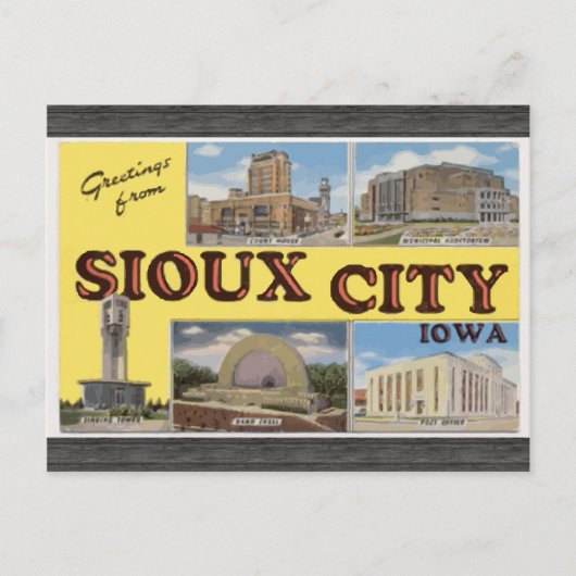 Vintages uit Sioux City Iowa Briefkaart (Voorkant)
