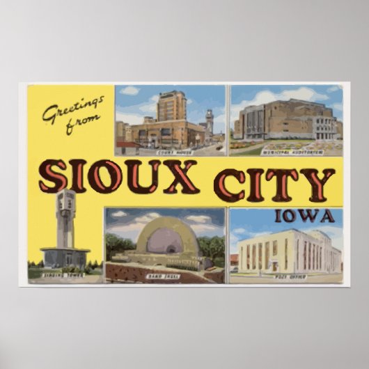Vintages uit Sioux City Iowa Poster (Voorkant)