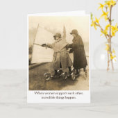 Vintages - vrouwen die elkaar steunen, kaart (Gele Bloem)