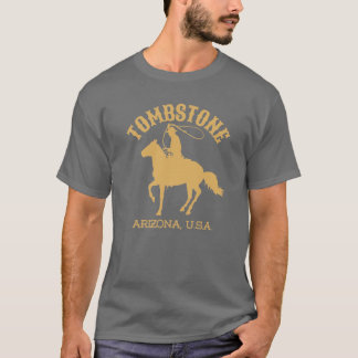 VintageStyle Grafsteen Arizona USA Goud Cowboy Wes T-shirt