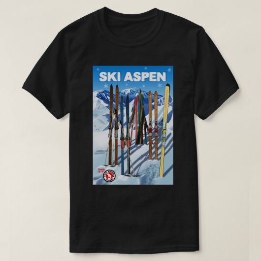 VintageStyle Ski Aspen Reisposter T-shirt (Design voorkant)